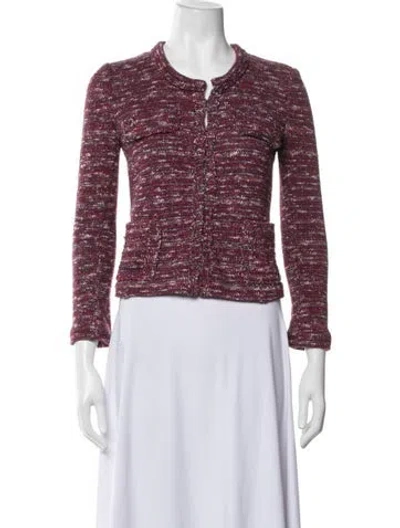 Pre-owned Isabel Marant Patterned Open Front Sweater In Red