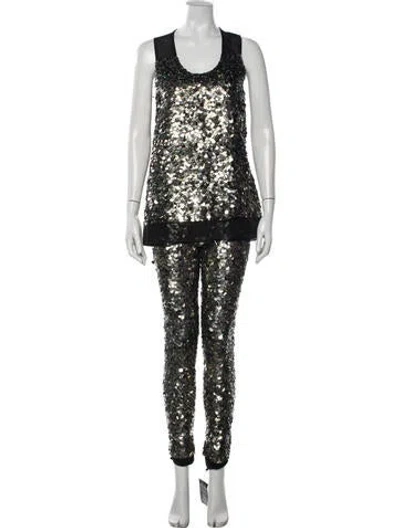 Pre-owned Isabel Marant Patterned Sequin Embellishments Pant Set In Multicolor