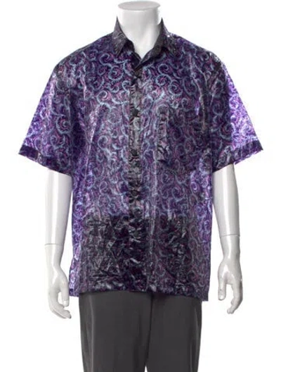 Pre-owned Isabel Marant Patterned Short Sleeve Shirt In Purple