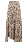 Isabel Marant Patterned Silk Blend Skirt With Flared Fit