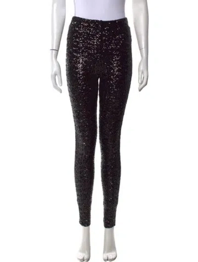 Pre-owned Isabel Marant Patterned Skinny Leg Pants In Black