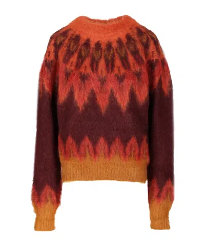 Isabel Marant Patterned Sweater In Brown
