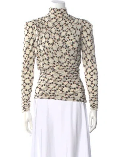 Pre-owned Isabel Marant Patterned Turtleneck Top In Neutral