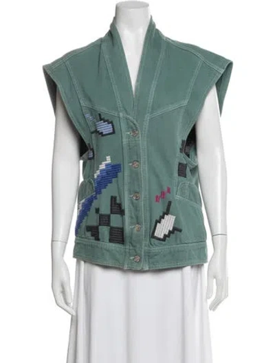 Pre-owned Isabel Marant Patterned Vest In Green