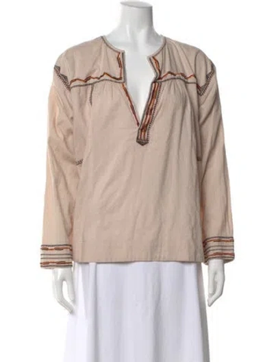 Pre-owned Isabel Marant Patterned V-neck Blouse In Neutral