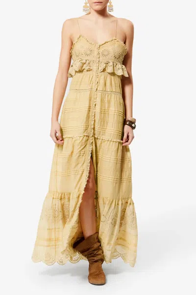 Isabel Marant Paule Cami Maxi Dress In Light Ocher In Yellow