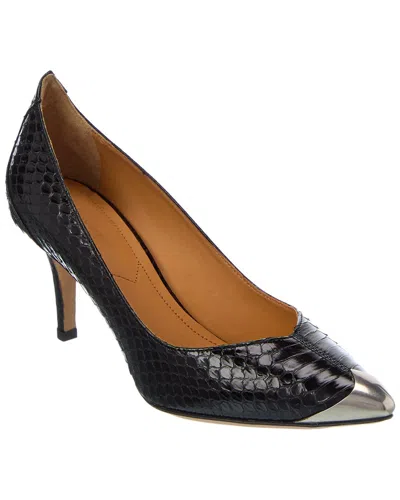 Isabel Marant Pavis Snake-embossed Leather Pump In Black