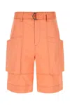 Isabel Marant Peach Cotton Frayis Bermuda Shorts In 11pa