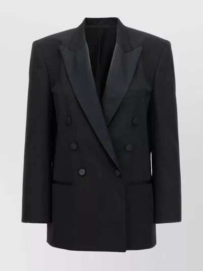 Isabel Marant Fevim Wool Double-breasted Blazer In Black