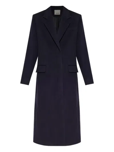 Isabel Marant Peak Lapel Wool Coat In Black