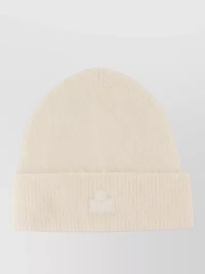 Isabel Marant Peeta Beanie Ribbed Wool Turn Up Brim In Neutrals