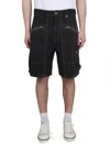 Isabel Marant Denim Bermuda Shorts Featuring Belt Loops In Black