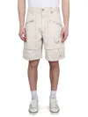 Isabel Marant Denim Shorts With Pockets And Belt Loops In Powder