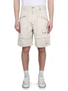 Isabel Marant Denim Shorts With Pockets And Belt Loops In Powder