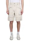 Isabel Marant Denim Shorts With Pockets And Belt Loops In Powder