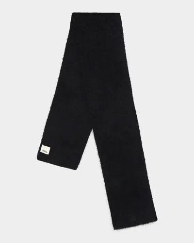 Isabel Marant Peliz Baby Alpaca-blend Scarf In Black