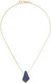 Isabel Marant Gold & Navy Pendant Necklace In Yellow