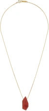 Isabel Marant Gold & Orange Long Pendant Necklace In Yellow