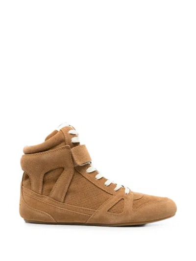 Isabel Marant Perforated Touch-strap Sneakers In Brown