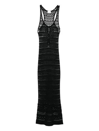 Isabel Marant Pernille Crocheted Cotton-blend Maxi Dress In Black