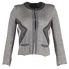 Isabel Marant Peru Tweed Jacket In Zigzag Pattern Grey Cotton In Grey