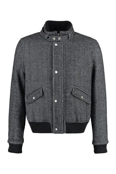 Isabel Marant Press-stud High-neck Bomber Jacket In Grey