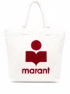 Isabel Marant "petite Maro Yenky" Cotton Cloth Shopper In Neutro