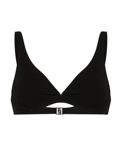 Isabel Marant Petra Plunging Bikini Top In Black
