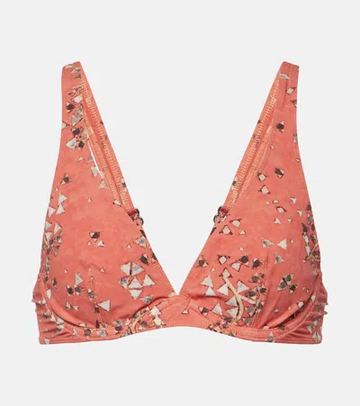 Isabel Marant Petra Printed Bikini Top In Pink