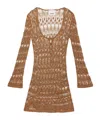 Isabel Marant Pia Viscose Blend Crochet Mini Dress In Brown