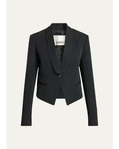 Isabel Marant Pialena Satin Trim Single-breasted Tailored Jacket In Black