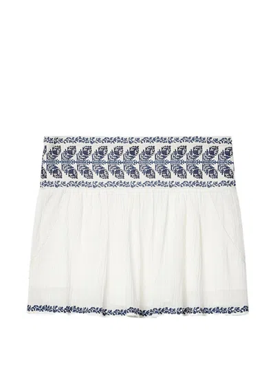 Isabel Marant Picadilia Ecru Blue Cotton Skirts In White