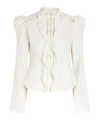 Isabel Marant Picot Lace Cotton Blouse In White