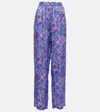 Isabel Marant Piera Printed Silk-blend Pants In Blue