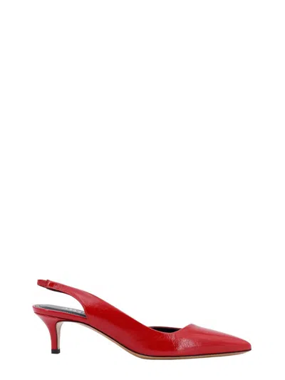 Isabel Marant Padim Patent-leather Slingback Pumps In Red