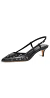 Isabel Marant Pilia Leather Slingback Pumps In Black
