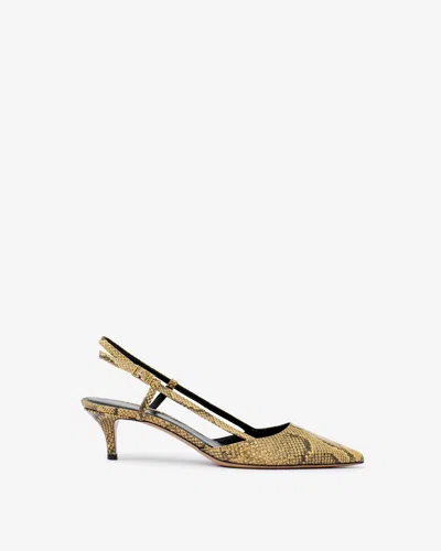 Isabel Marant Pilia Leather Slingback Pumps In Natural