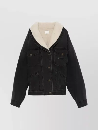 ISABEL MARANT PIMIA DENIM AND FAUX FUR JACKET