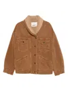 Isabel Marant Pimia Faux Shearling Lined Trucker Jacket In Brown