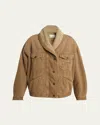 Isabel Marant Pimia Faux-fur Lined Denim Jacket In Brown
