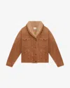 Isabel Marant Classic Brown Jacket With Textured Collar And Functional Pockets In Brown