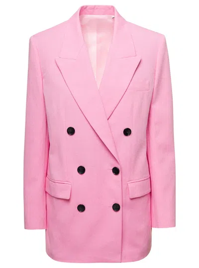 ISABEL MARANT PINK DOUBLE-BREASTED NEVIM JACKET