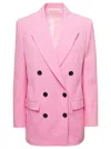 Isabel Marant Double-breasted Nevim Blazer With Peak Lapel 40 Italian Size In Pink
