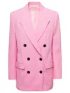 Isabel Marant Double-breasted Nevim Blazer With Peak Lapel 40 Italian Size In Pink