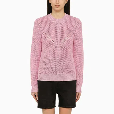ISABEL MARANT PINK RECYCLED POLYESTER CREW-NECK SWEATER