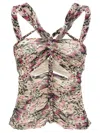 Isabel Marant 'wild' Animal Print Top With Beaded Embellishments In Pink