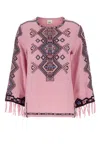 Isabel Marant Zelda Embroidered Matka Silk Top In Pink