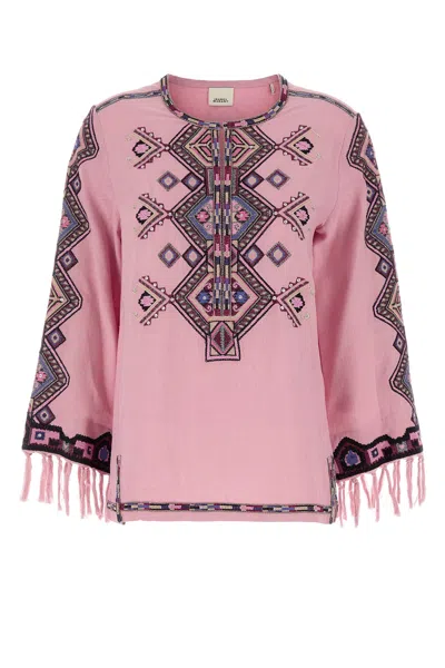 ISABEL MARANT BLUSA ZELDA IN SETA ROSA  DONNA