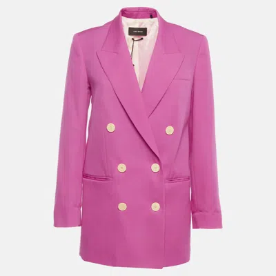 Pre-owned Isabel Marant Pink Wool Oversized Double Breasted Blazer Xs