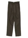 Isabel Marant Pinstripe Elastic-waist Tailored Trousers In Brown
